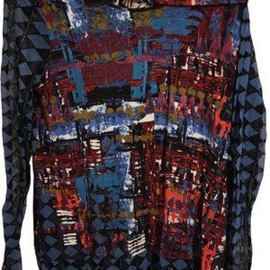 Lynn Ritchie Women's Art Blouse in Navy, Size Small